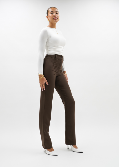 Straight leg pants classic chocolate brown (tall)