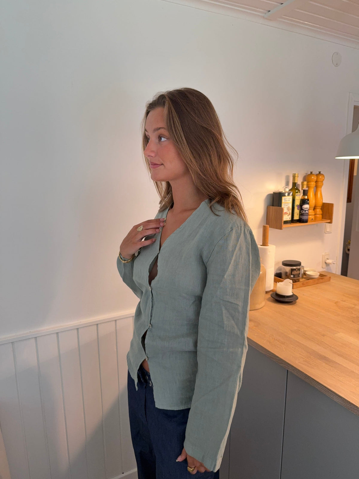 Amula linen shirt – Mint green