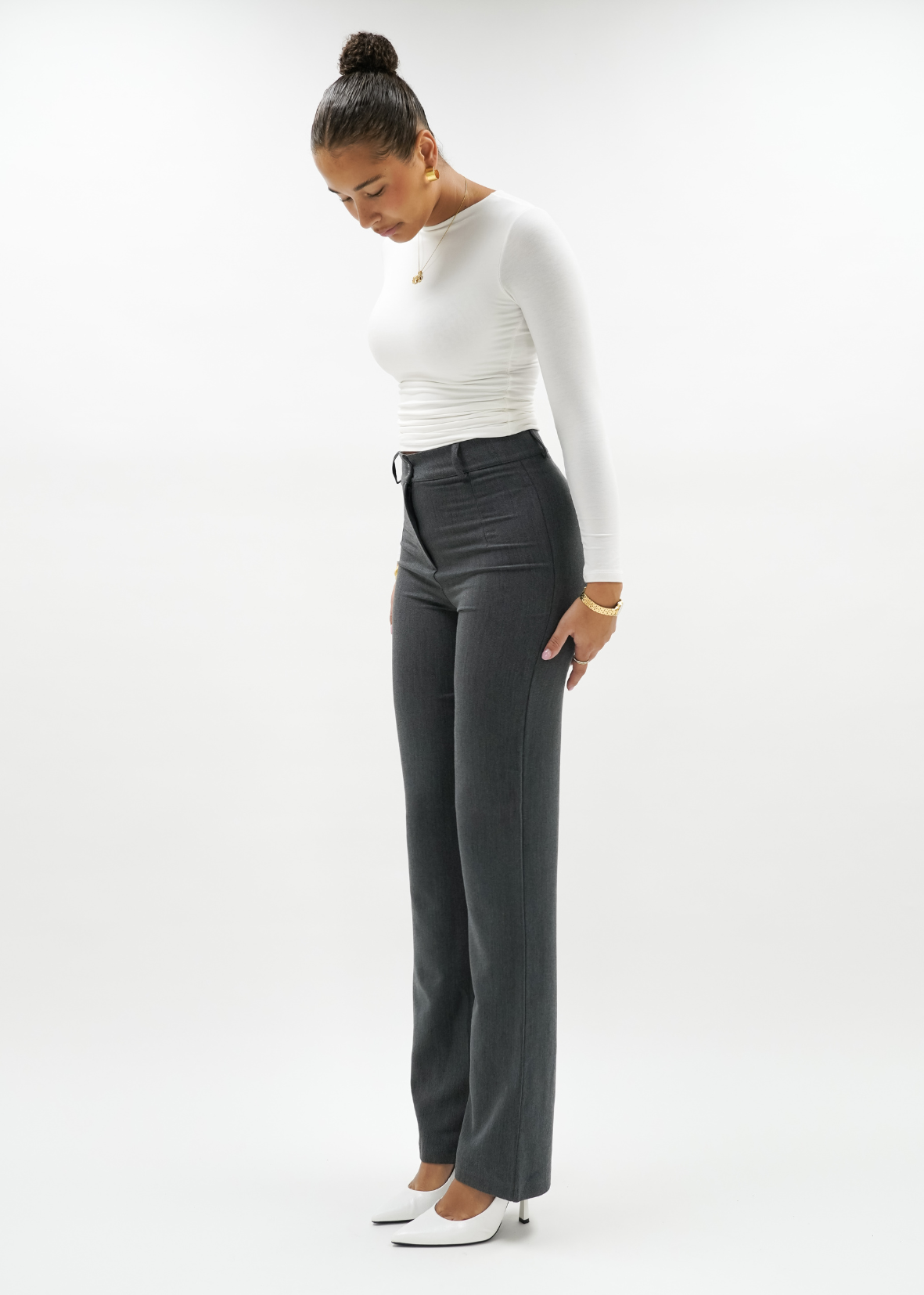 Straight leg pants classic dark washed grey (tall)