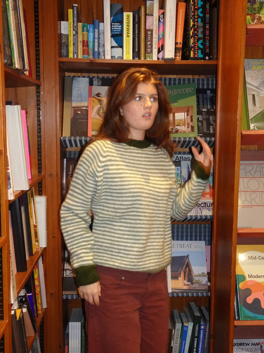 Selora knit with stripes - Green/white